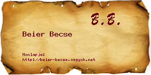 Beier Becse névjegykártya